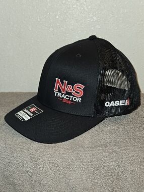 N&S Tractor Black Mesh Trucker Hat with CASE IH Patch